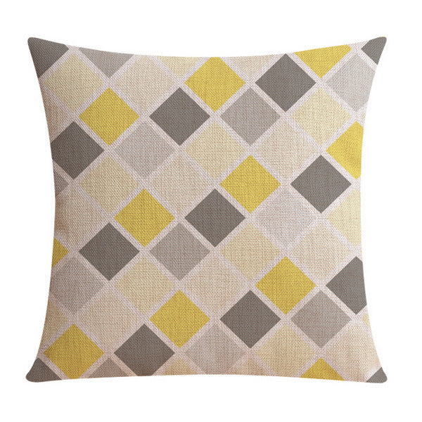 Art Pillow - Geel beige grijs