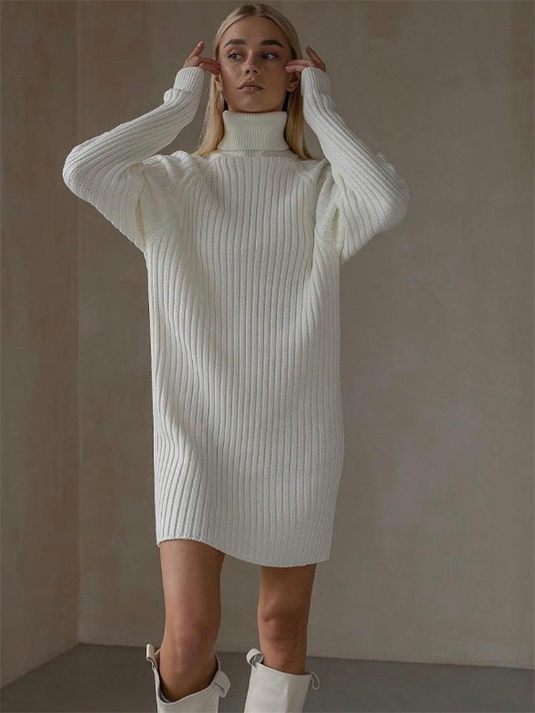 AMBER | Long Sleeve Turtleneck Sweaters Dress