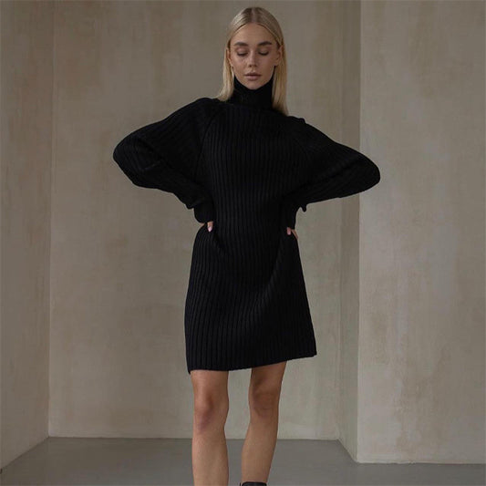 AMBER | Long Sleeve Turtleneck Sweaters Dress